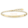 Wholesale Name Bar Gold Plated Bracelet, Custom Stainless Steel Engraved Bar Bracelet