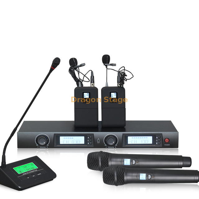 Professional KTV Conference Room Stage Performance Collar Clip Wearing Microphone U-segment Wireless One To Two Microphone Home