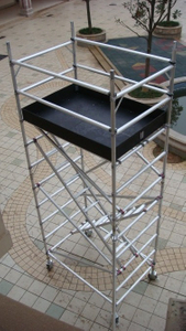 1.35x2x2.45m Custom Double Scaffolding with Climbing Ladder Aluminum 