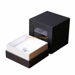 Custom black glass cup boxes exquisite Christmas craft gift paper packaging box with clear window