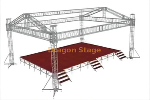 Custom square Outdoor modern church stage with roof truss system 12x6x7m 