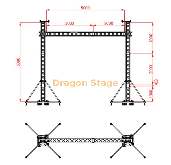 Aluminum Custom Base Plate Truss System for Led Screen 5x5m （1））