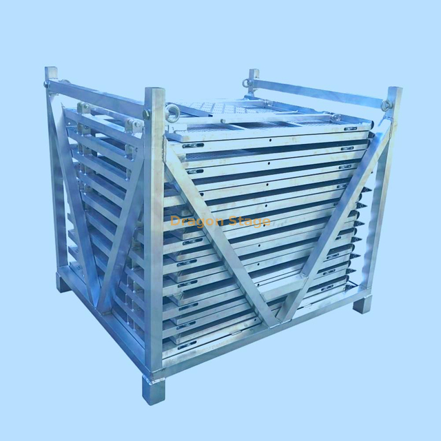 Aluminum Mojo Barriers Cart Concert Style Stage Barrier Cart Moving Or Storing Barriers