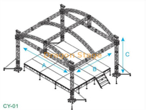 Portable Lightweight Aluminum Truss Curved Roof Truss for Design Concert Stage Truss Display 15x10x8m