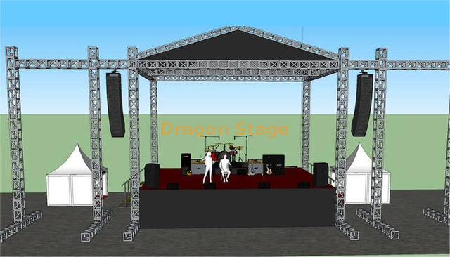 Custom Square Aluminum Church Event Lighting Truss 14x12x6m with Sound Truss 3m And Video Truss 5m