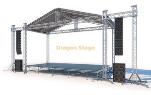 Aluminum Stage Truss with Speaker System Outdoor Event Concert Portable Stage Platform 12x8x8m 