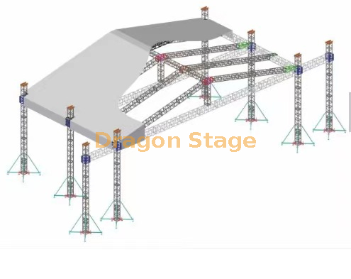 Christmas Concert Stage with Line Array Truss Tower 20x14x12m