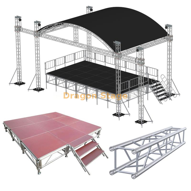 DJ Event Concert Music Festival Curved Roof Aluminum Lighting Truss System 7x5x4m