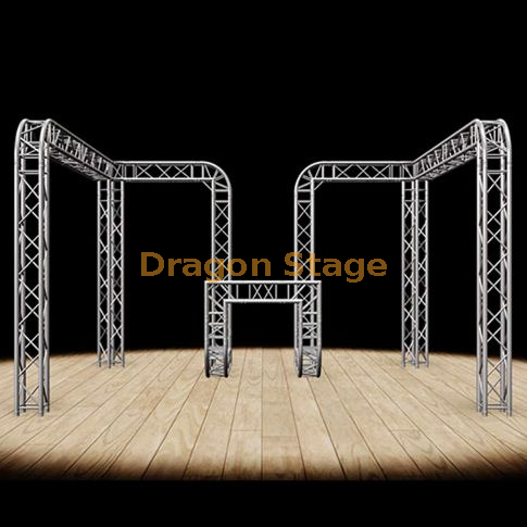 Global Truss 16'x15'x10' Trade Show Booth / Exhibit System - Modular F34 Box Truss with Round Corners and Built in Kiosk
