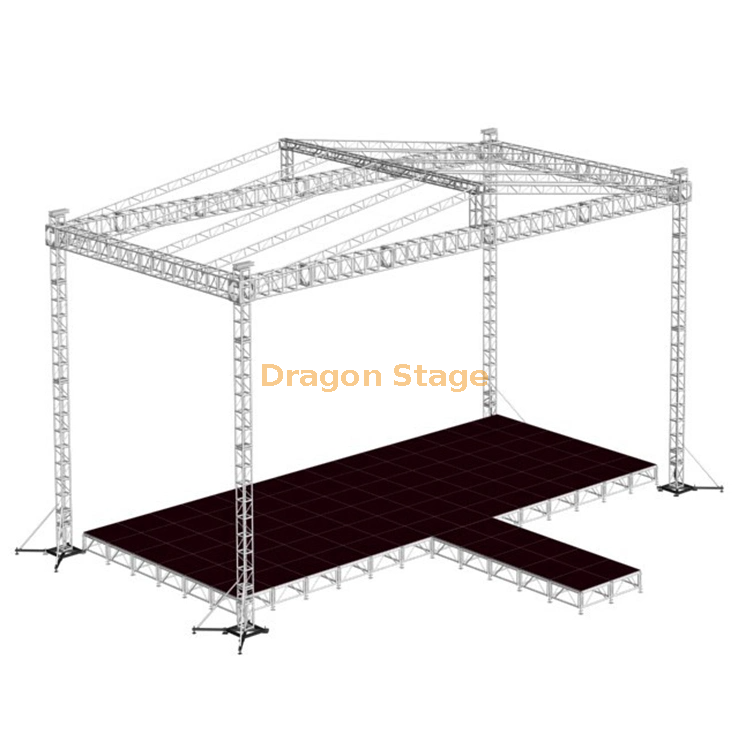 Concert Mobile Portable T Stage with Roof Truss 18x8x8m