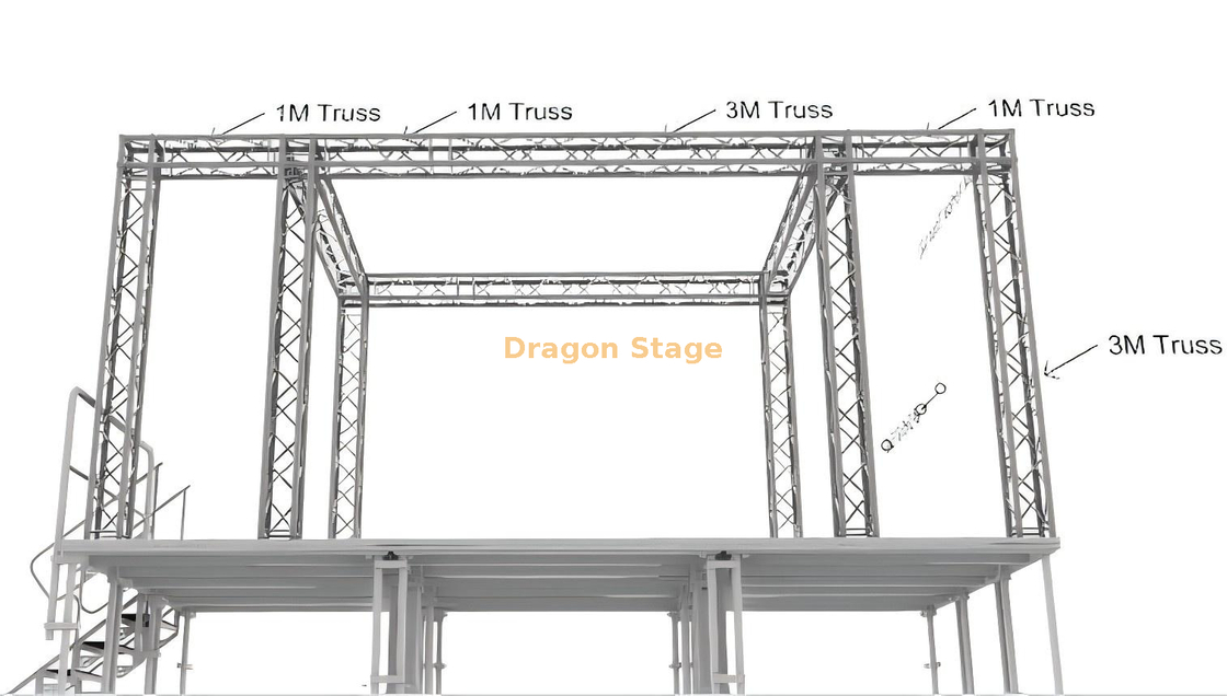 Trailer Global Truss Stage Outdoor Roof Truss Structure Aluminum 4x3x3m