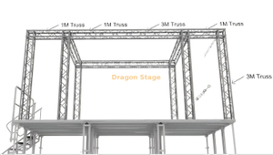 Trailer Global Truss Stage Outdoor Roof Truss Structure Aluminum 4x3x3m