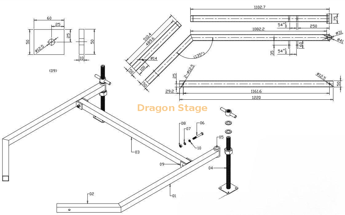 Steel Ballast Outrigger Ground Support F34 PL BSB