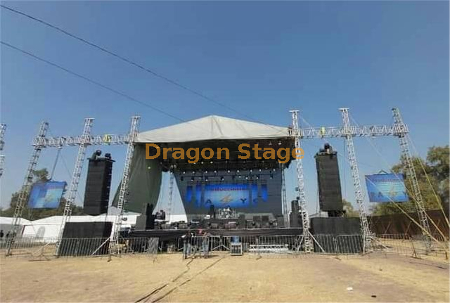 Live Music Stage Truss System with Lighting And Led Display 8x8x8m