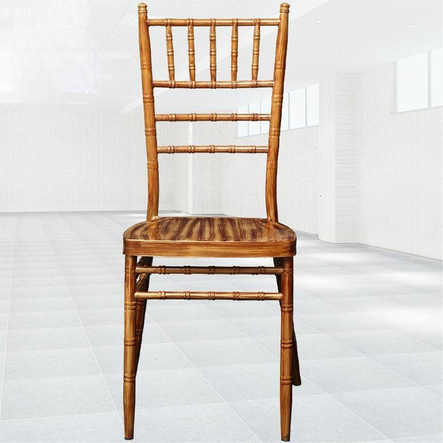 Metal imitation wood bamboo joint chair, outdoor wedding chair reinforcement, 7-bar wood grain bamboo joint chair, hotel restaurant dining chair