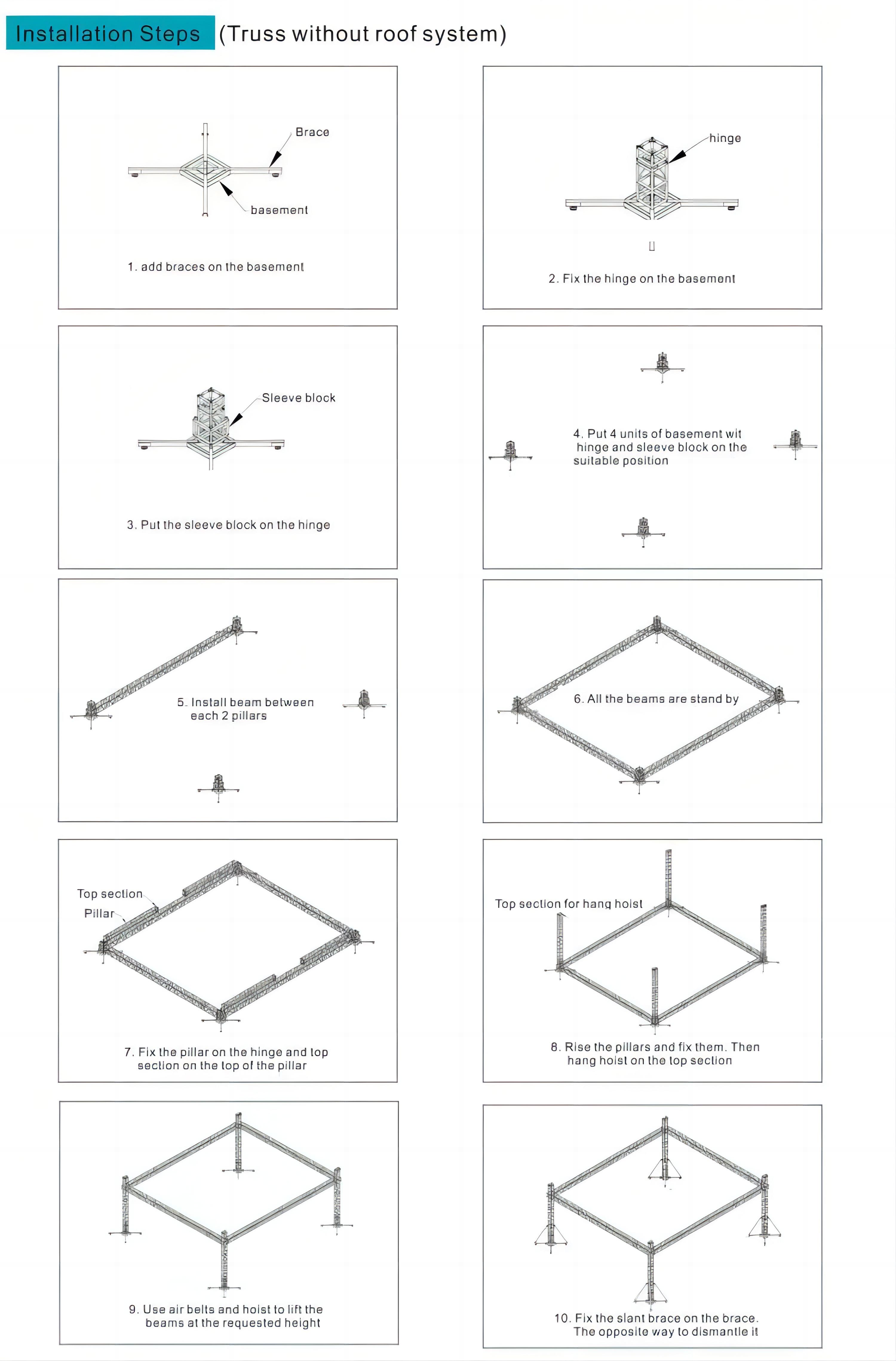 stage truss installation procedure