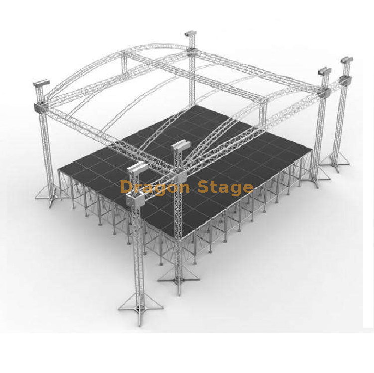 Outdoor Aluminum Curved Roof Truss 10x10x7m