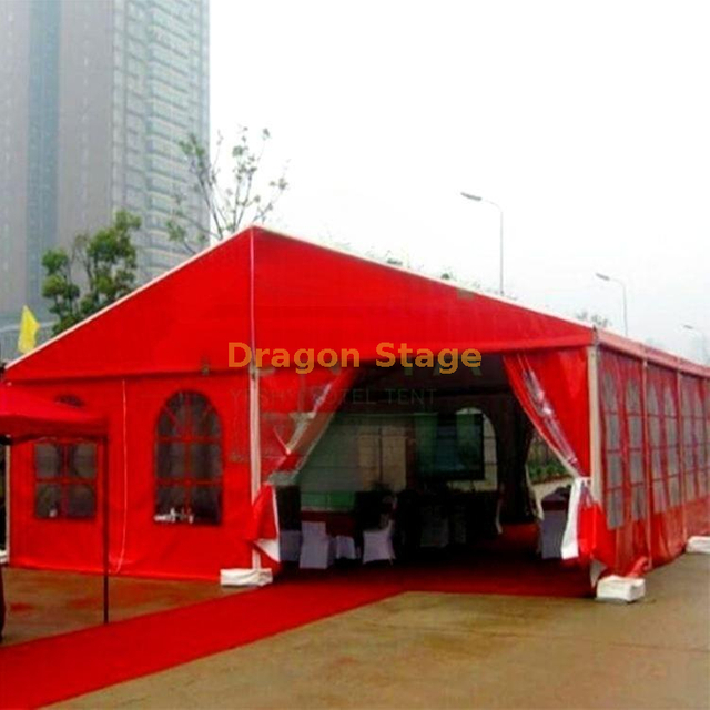 20x40m 65x130ft Red Canopy Marquee Tent For Wedding Party Reception Room with Decoration Lining