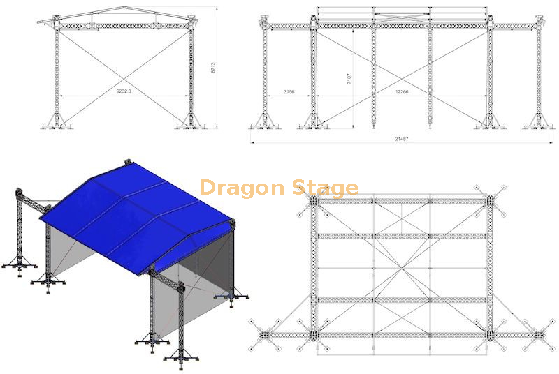 Aluminum Roofing Stages Trusses