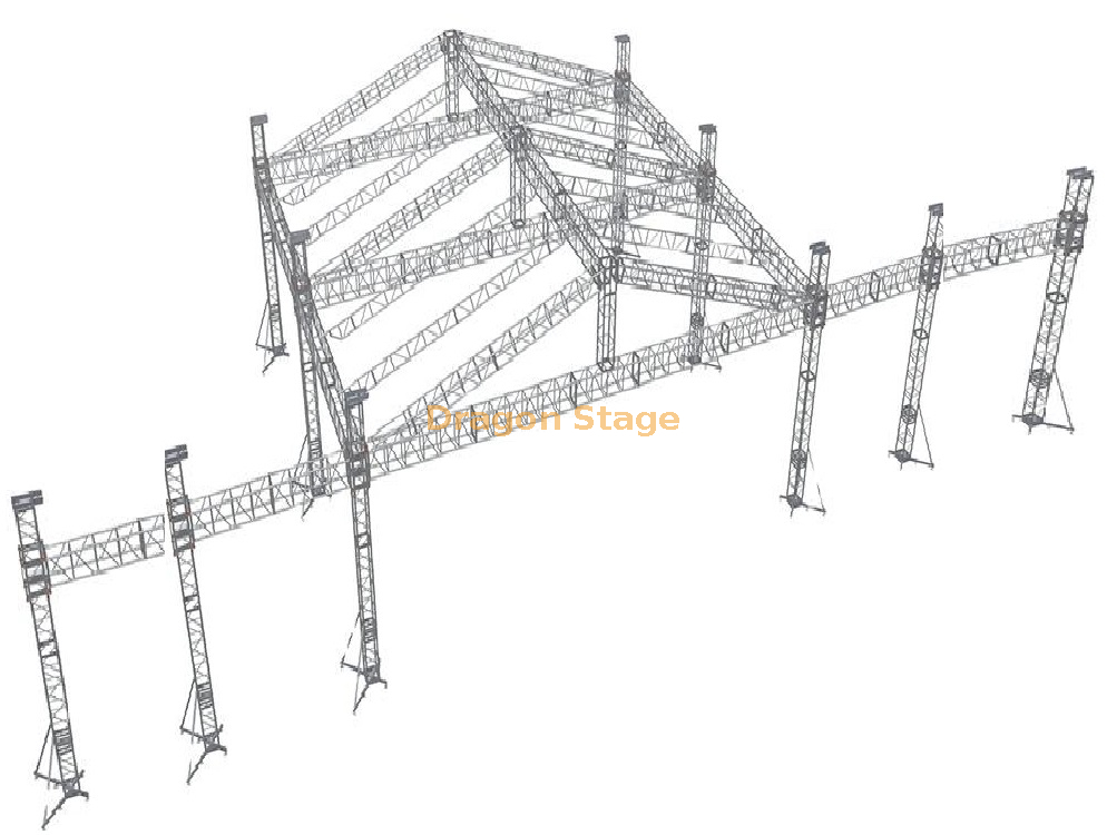 Concert Silver Stand Event Truss 12x12x9m with 4 Wings