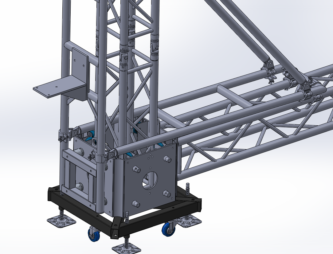 290mm truss pillar erector for aluminum plate sleeve block