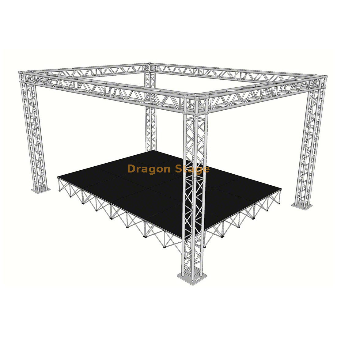 4×3×3m Aluminum Portable Stage Truss System with Roof & Platform (Mini Stage Rig)