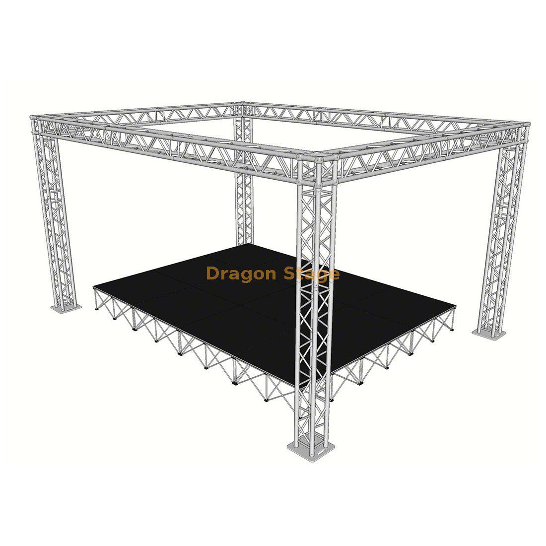 4x3x3m Aluminum Portable Stage Truss System with Roof & Platform (Mini Stage Rig)