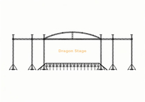20×18x8m Curved Roof Truss System with Dual 2+3m Speaker Wings & 6-Pillar Support 
