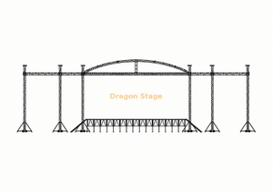 20×18x8m Curved Roof Truss System with Dual 2m Speaker Wings & 6-Pillar Support 