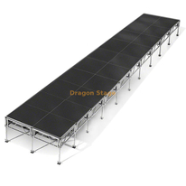 40x8ft All-Terrain Height Adjustable Outdoor Stage System - Portable Aluminum Modular Event Platform