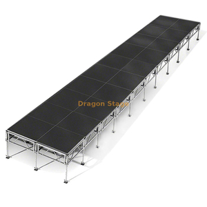 40x8ft All-Terrain Height Adjustable Outdoor Stage System - Portable Aluminum Modular Event Platform