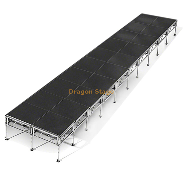 40x8ft All-Terrain Height Adjustable Outdoor Stage System - Portable Aluminum Modular Event Platform