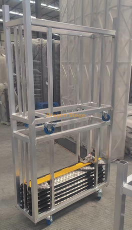 Aluminum Custom Made Cable Ramp Cart / Aluminum Industrial Material Handling Cart