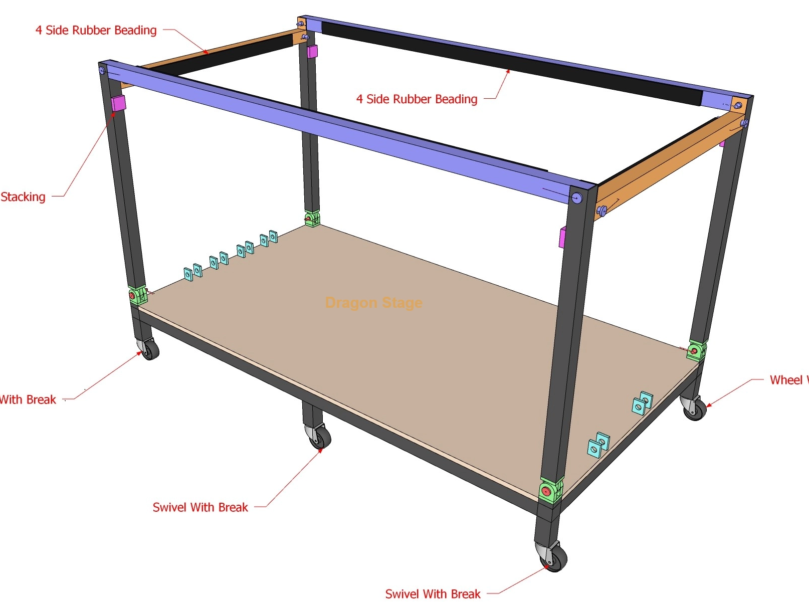 stage trolley custom drawing