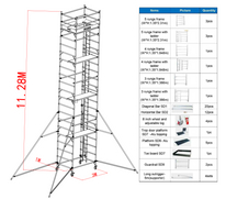 1.35x2x11.28m Outdoor Portable Double Scaffold with Ladder