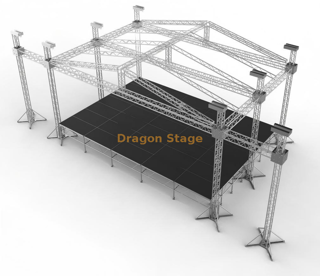 Light Weight Heavy Loading Aluminum Lighting Stage Roof Truss for Outdoor Events 18x12x10m
