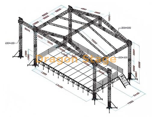 Outdoor Concert Aluminum Truss Stage System Roof Trusses Structure for Event