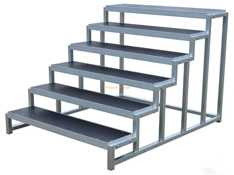 Aluminum Portable Stage Stairs (1.22m Width) - Professional Non-Slip Stage Deck Steps