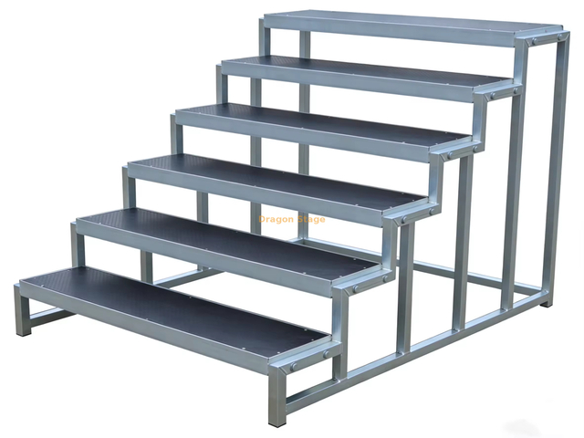 Aluminum Portable Stage Stairs (1.22m Width) - Professional Non-Slip Stage Deck Steps