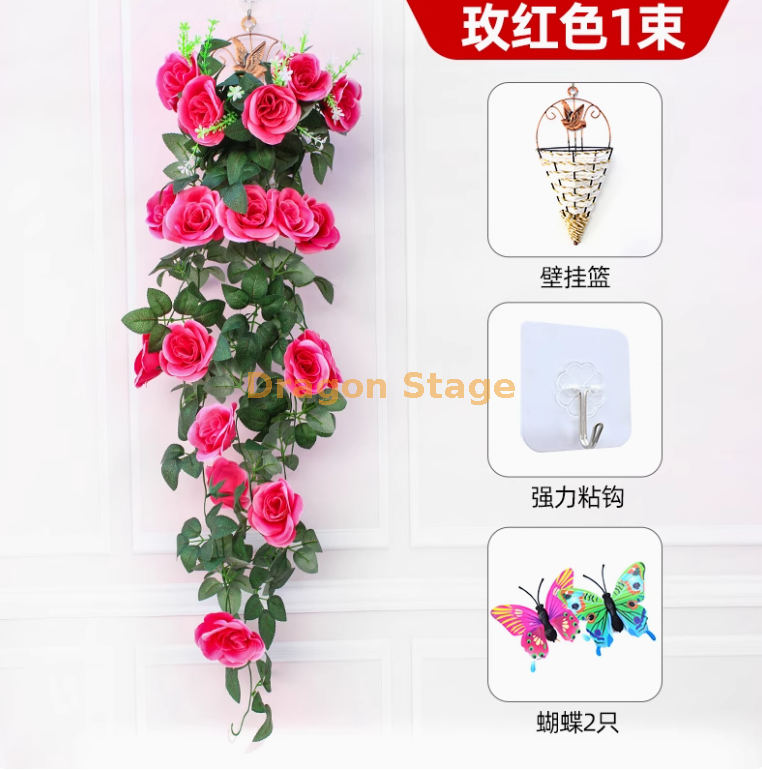 驼色 玫1玫瑰送篮粘钩