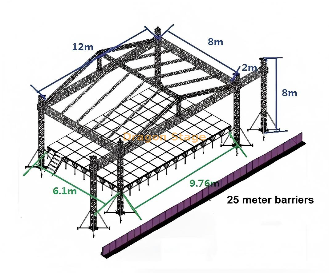 Stage Podium & Truss for Music Concert 12x8x8m