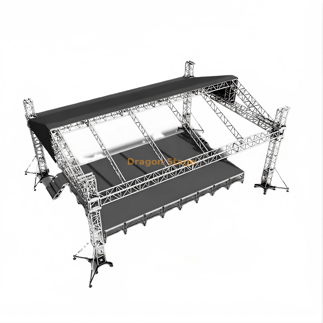 11x8x6m Professional Aluminum Saddle Roof Stage Truss System for Outdoor Events