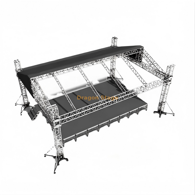 11x8x6m Professional Aluminum Saddle Roof Stage Truss System for Outdoor Events