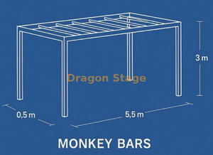 Ninja Physical Competition Monkey Bars 5.5x0.5x3m