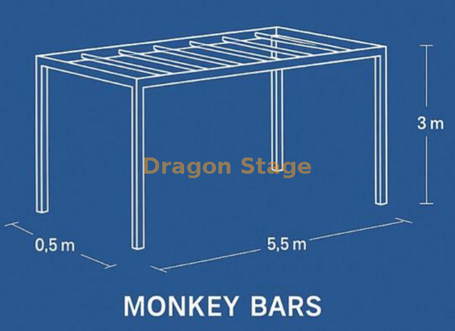 Ninja Physical Competition Monkey Bars 5.5x0.5x3m