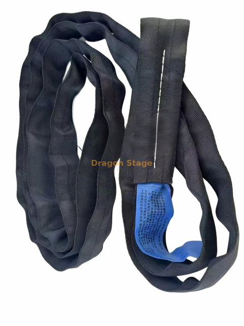 2T/3T 2m/3m Length High-quality Black Spanset Polyester Roundsling for lifting ground support 