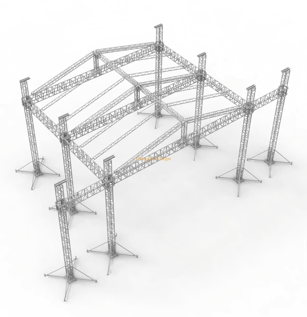 Aluminum Pitched Roof Truss for Concert Event 60x50x30ft 
