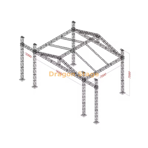 9x7x7m Peak Roof Truss System with Dual 2m Speaker Wings (Aluminum Spigot Truss)