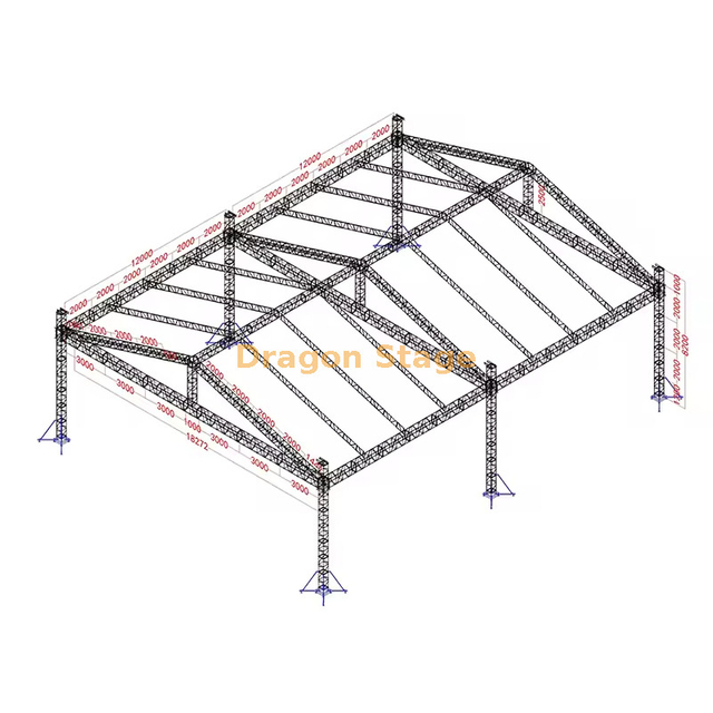18x24x8m Heavy-Duty Aluminum Outdoor Event Roof Truss System - 8m High Double-Grid Concert Stage Structure