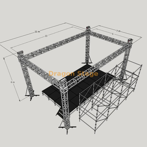 290mm Black Dj Truss Stage 10x6x6m